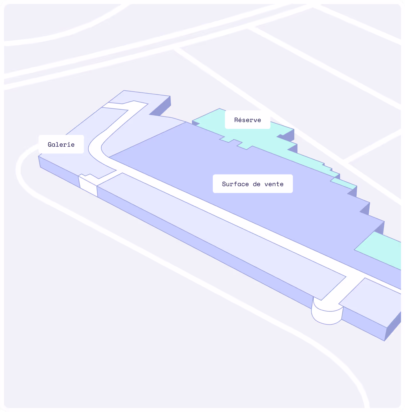 Simplified interface showing a 3D building