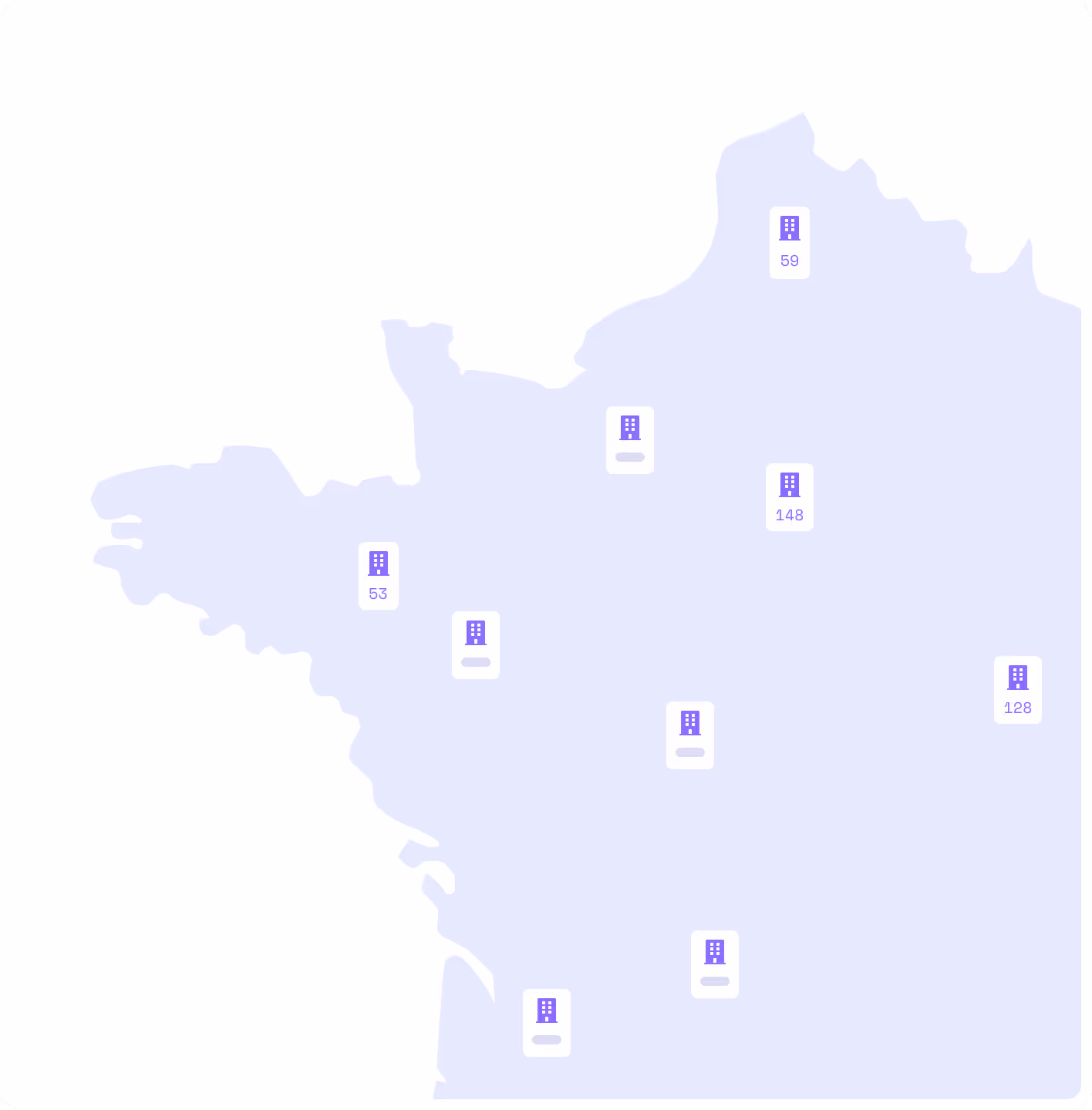 Simplified interface showing the global portfolio map